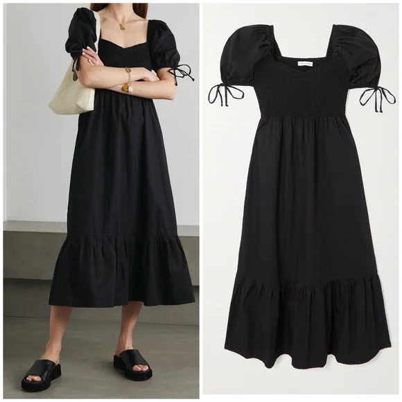 Faithfull the Brand | Dresses | Faithfull The Brand Lithana Midi Dress Black  Poplin Size Us 2 | Poshmark